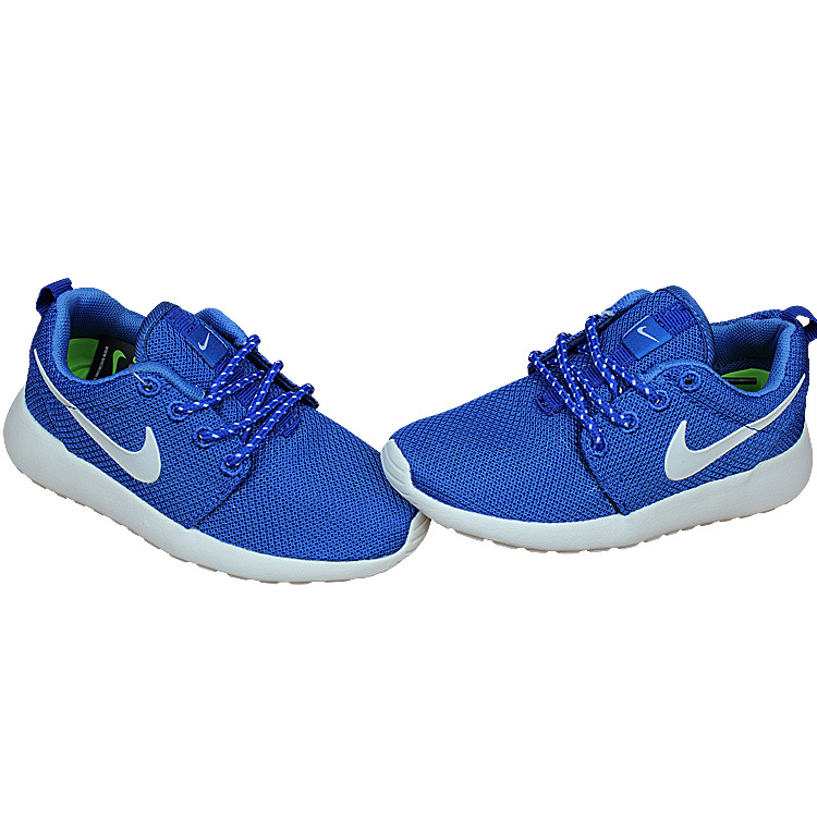 Kids Nike Roshe Run Blue White Shoes - Click Image to Close