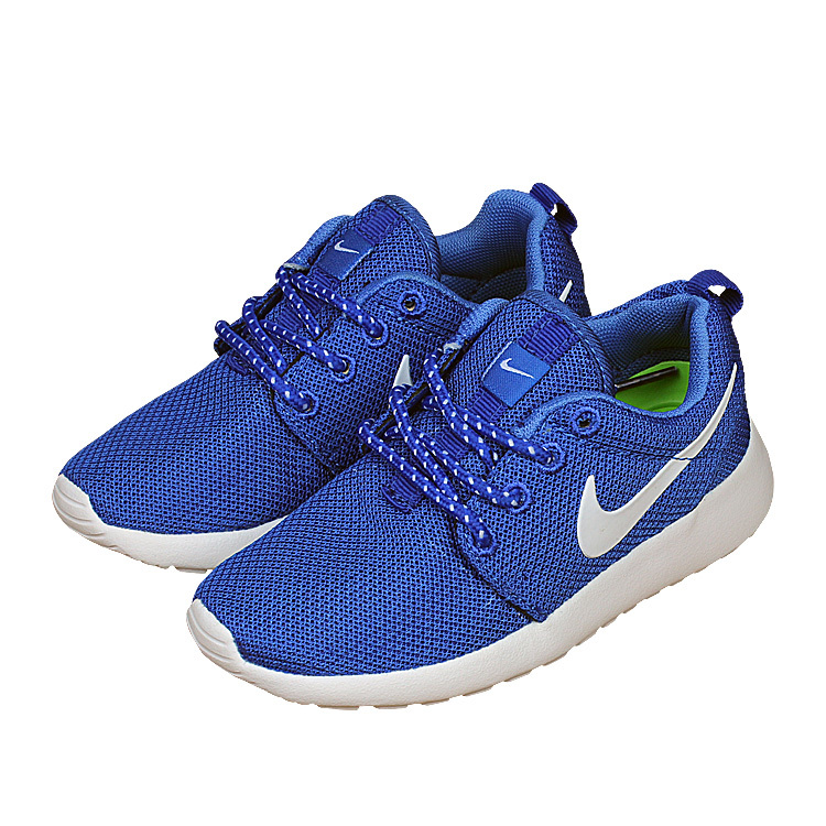 Kids Nike Roshe Run Blue White Shoes - Click Image to Close