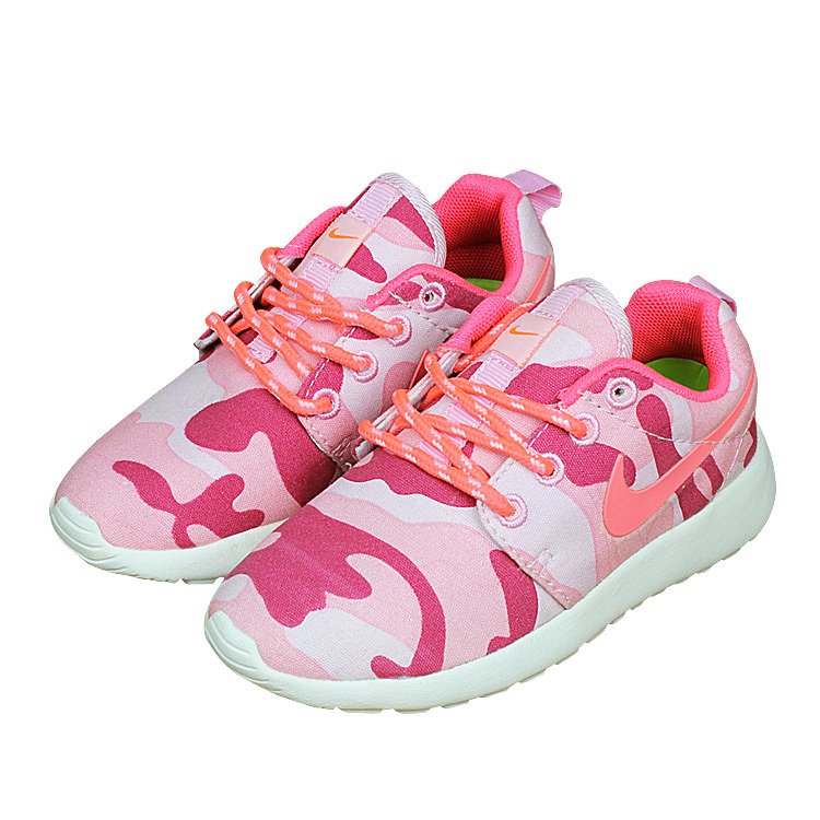 Kids Nike Roshe Run Pink Red White Shoes