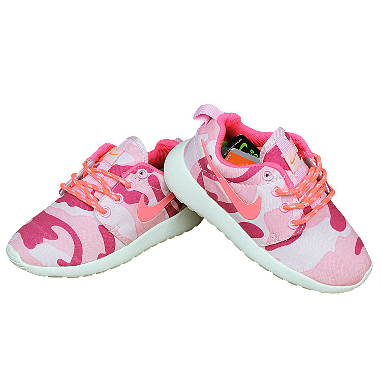 Kids Nike Roshe Run Pink Red White Shoes