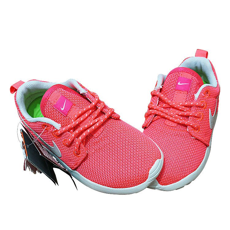 Kids Nike Roshe Run Pink White Shoes - Click Image to Close