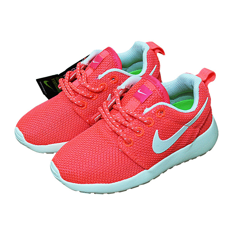 Kids Nike Roshe Run Pink White Shoes - Click Image to Close