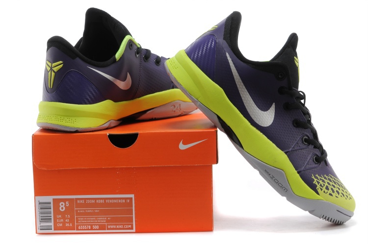 Kobe Bryant Venomenon 4 Purple Green Grey Shoes