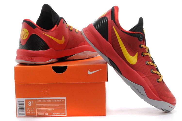 Kobe Bryant Venomenon 4 Red Yellow Black Shoes