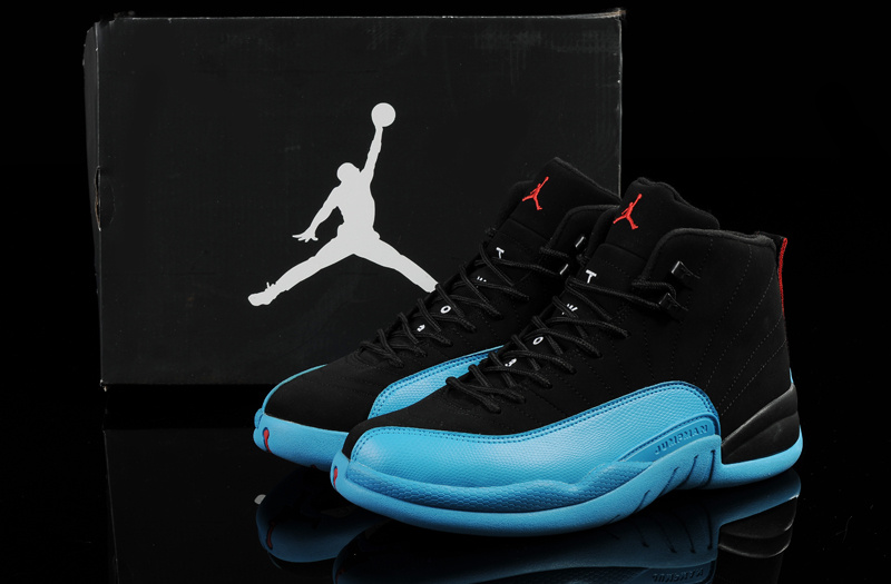 Latest Nike Air Jordan 12 Retro Black Gamma Blue Shoes - Click Image to Close