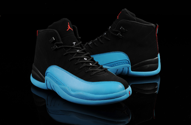 Latest Nike Air Jordan 12 Retro Black Gamma Blue Shoes - Click Image to Close