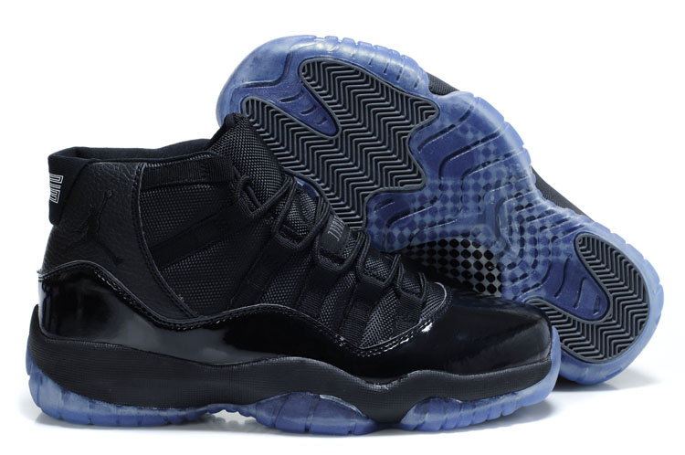 Latest Jordan 11 Retro Black Blue Basketball Shoes - Click Image to Close