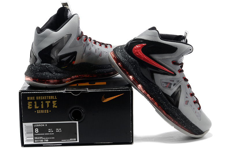 Nike Lebron 10 Shoes Elite Grey Black Red