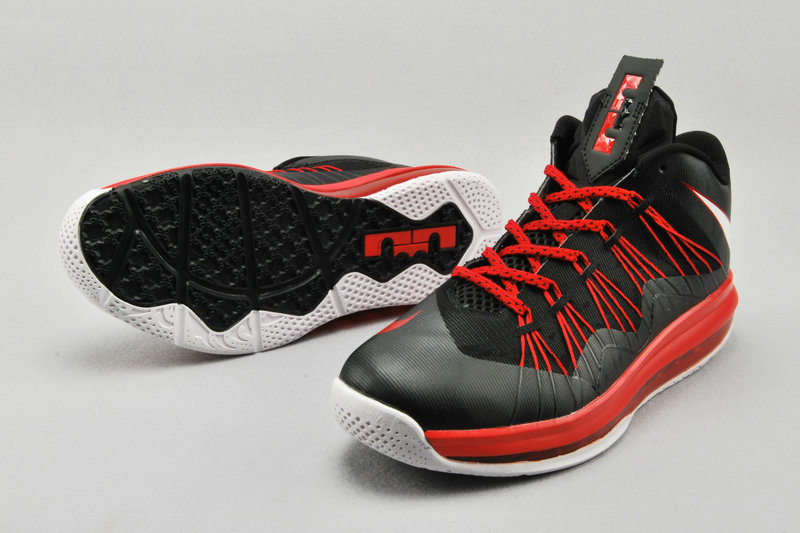 Nike Lebron James 10 Shoes Low Low Black Red White - Click Image to Close