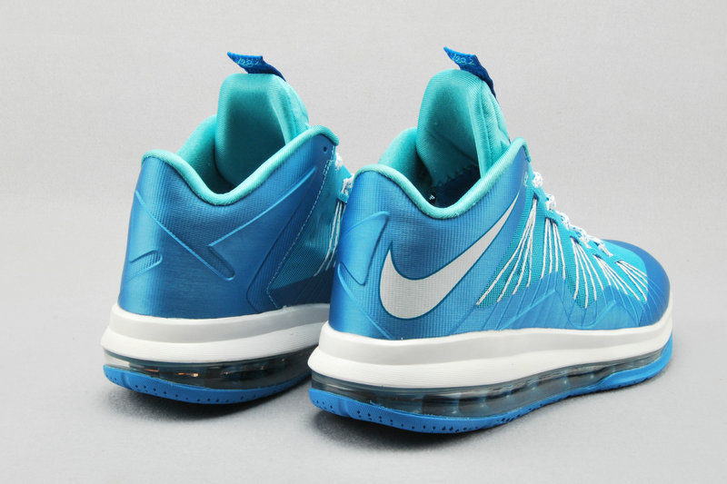 Nike Lebron James 10 Shoes Low Low Light Blue White - Click Image to Close