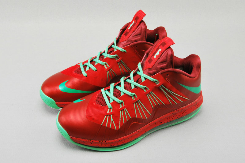 Nike Lebron James 10 Shoes Low Low Red Green - Click Image to Close