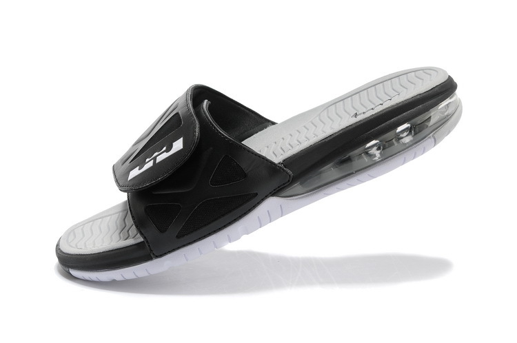 Nike Lebron James Hydro 10 Air Cushion Black Grey Sandal - Click Image to Close