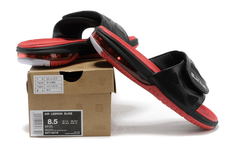 Nike Lebron James Hydro 10 Air Cushion Black Red Sandal - Click Image to Close