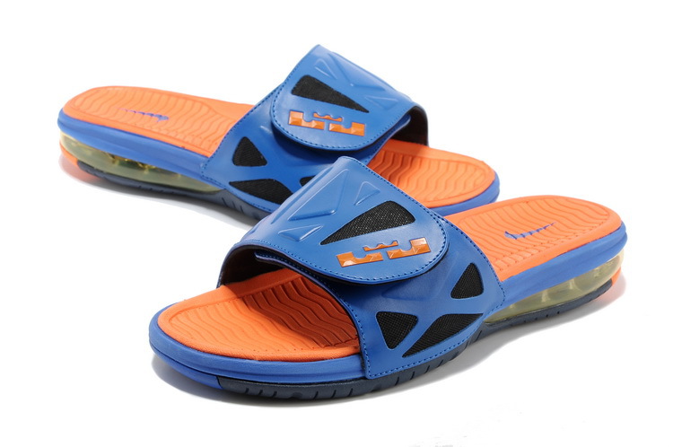 Nike Lebron James Hydro 10 Air Cushion Blue Orange Sandal - Click Image to Close