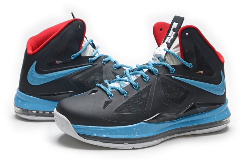 Lebron James 10 Hardpack Black Blue Shoes - Click Image to Close