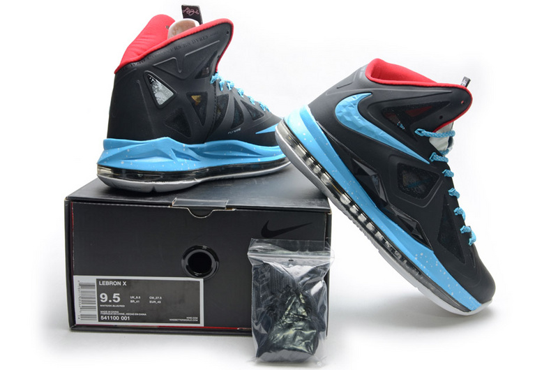 Lebron James 10 Hardpack Black Blue Shoes - Click Image to Close