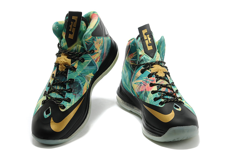 Nike Lebron 10 Shoes PS MVP Black Godl Blue - Click Image to Close