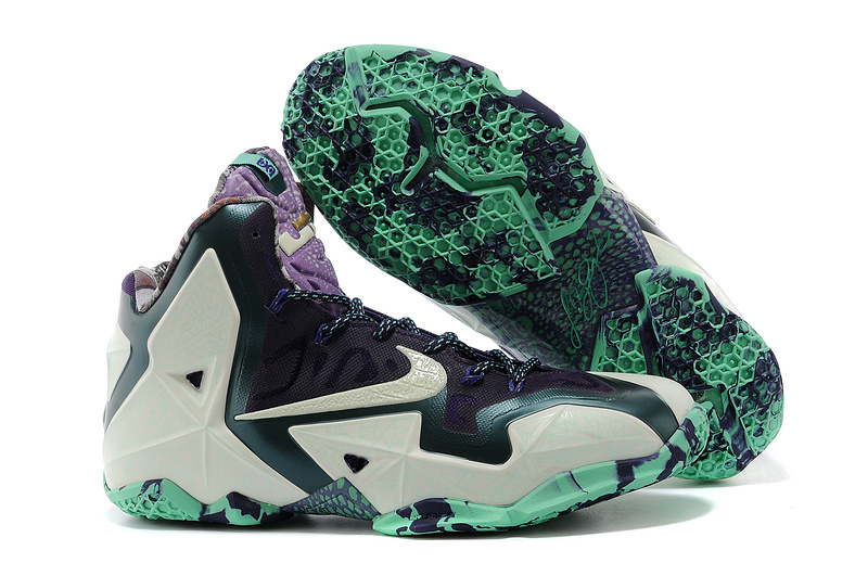 New Nike Lebron James 11 Allp Start Black Green Grey Shoes
