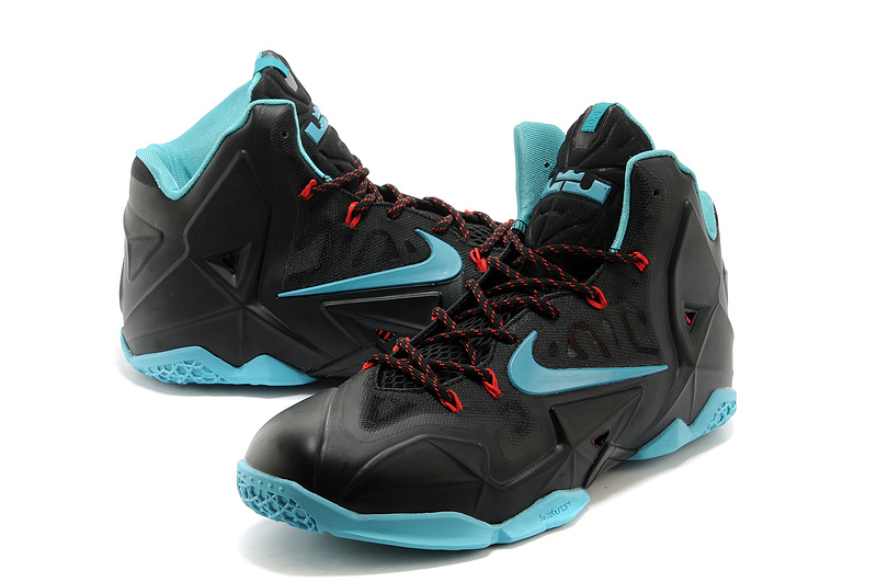 New Nike Lebron James 11 Black Light Blue Shoes