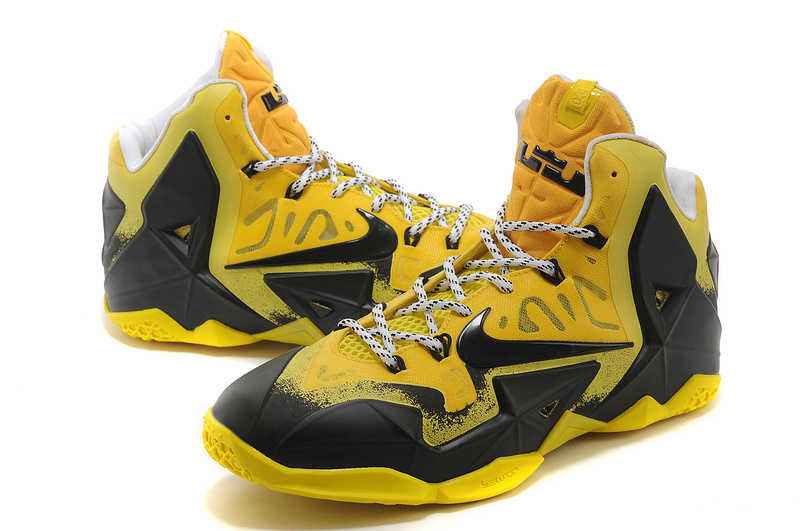 New Nike Lebron James 11 Black Yellow Shoes - Click Image to Close
