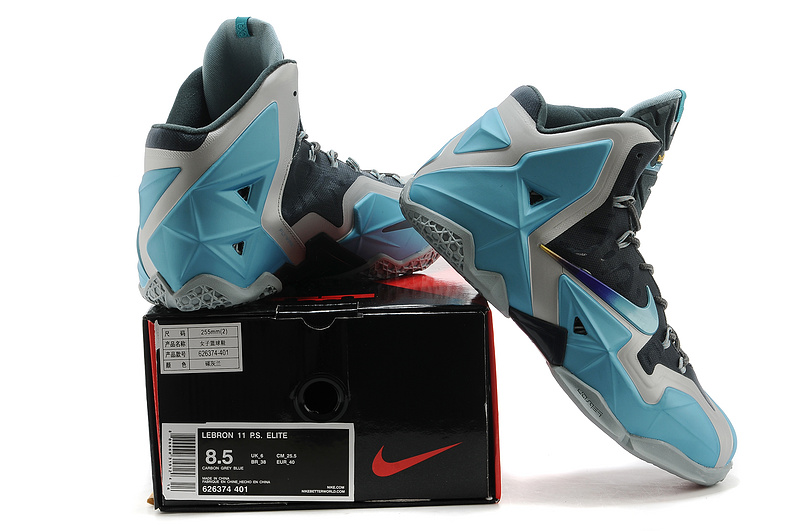 New Nike Lebron James 11 Gamma Blue Black Shoes - Click Image to Close