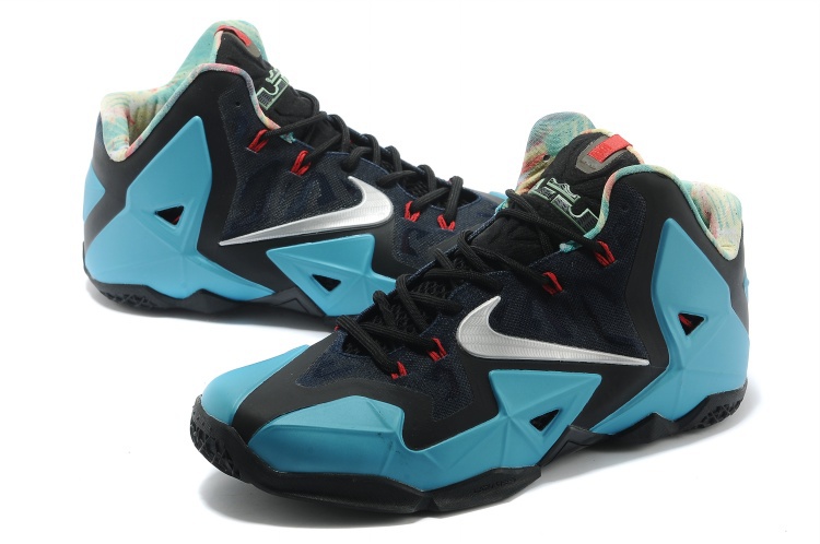 Nike Lebron James 11 Low Black Blue Shoes - Click Image to Close