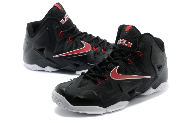 Nike Lebron James 11 Low Black Red Logo Shoes - Click Image to Close