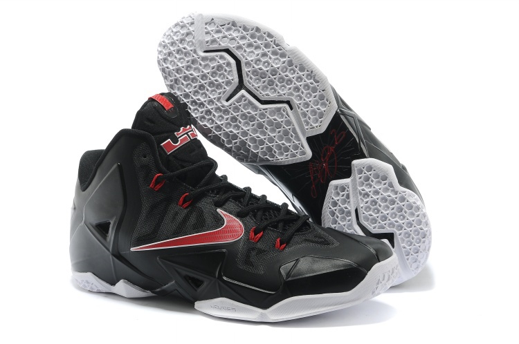 Nike Lebron James 11 Low Black Red Logo Shoes - Click Image to Close