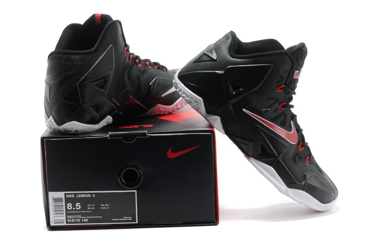 Nike Lebron James 11 Low Black Red Logo Shoes
