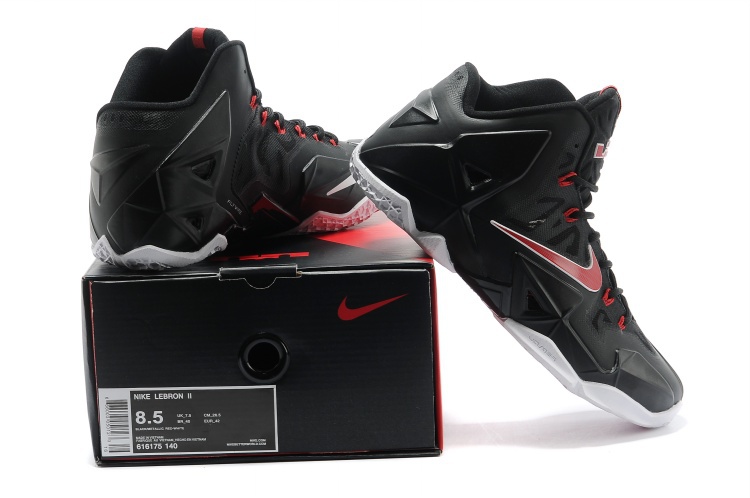 Nike Lebron James 11 Low Black Red Logo Shoes - Click Image to Close