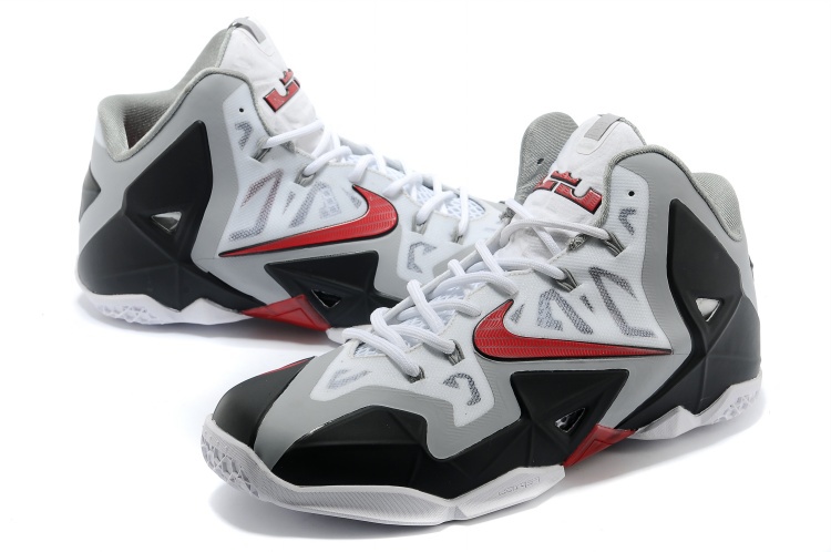 Nike Lebron James 11 Low White Grey Black Red Shoes