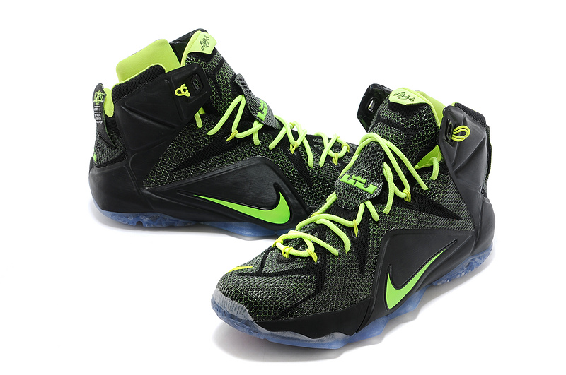 Nike Lebron James 12 Black Green Basketball Shoes