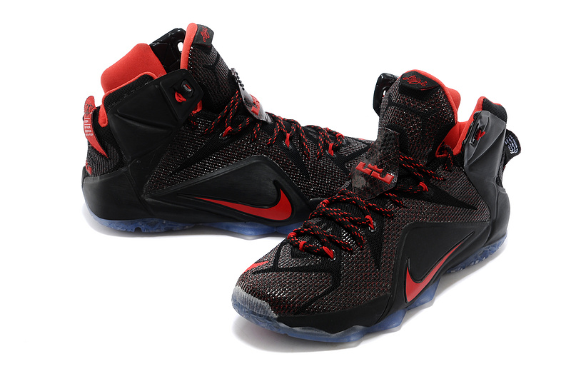 Nike Lebron James 12 Black Red Basketball Shoes - Click Image to Close