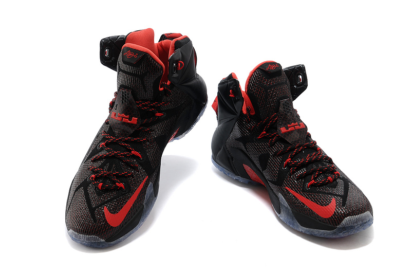 Nike Lebron James 12 Black Red Basketball Shoes - Click Image to Close