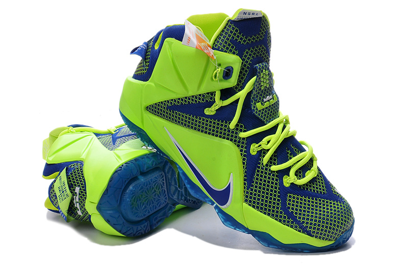 lebron james blue and green shoes