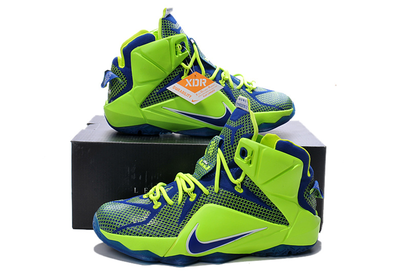 Lebron James 12 Green Blue Shoes - Click Image to Close