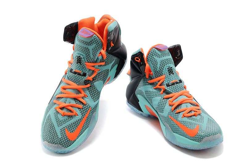 Nike Lebron James 12 Light Green Black Orange Basketball Shoes