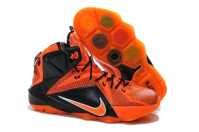 Nike Lebron James 12 Orange Black Basketball Shoes