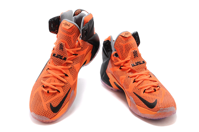 Nike Lebron James 12 Orange Black Basketball Shoes