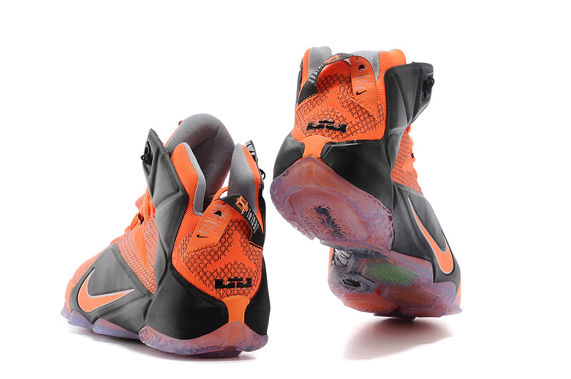 Nike Lebron James 12 Orange Black Basketball Shoes - Click Image to Close