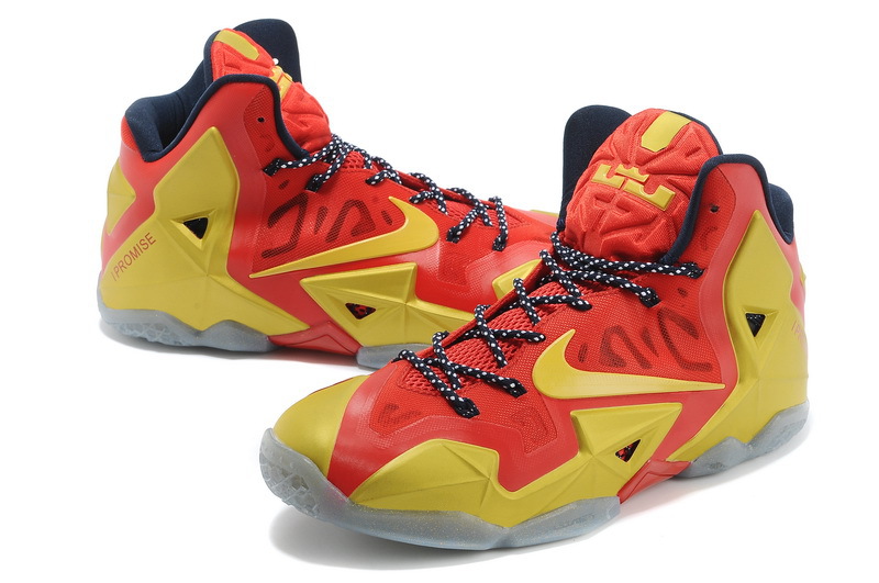 Discount Nike Lebron James 11 Shoes Champion Edition Red Gold - Click Image to Close