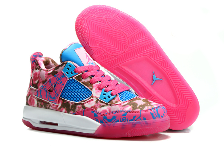 Limited Womens Nike Jordan 4 Pinkp Rose Shoes - Click Image to Close