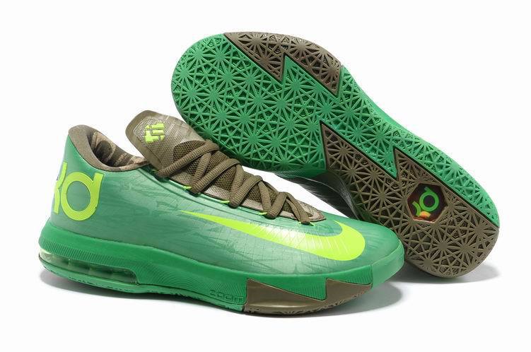 Nike Kevin Durant 6 Low Green Brown Basketball - Click Image to Close