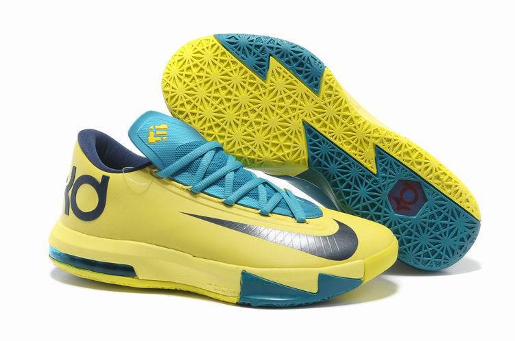 Nike Kevin Durant 6 Low Yellow Blue Basketball - Click Image to Close