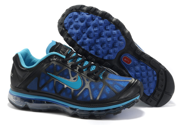 Men Air Max 2011 Black Blue Shoes - Click Image to Close