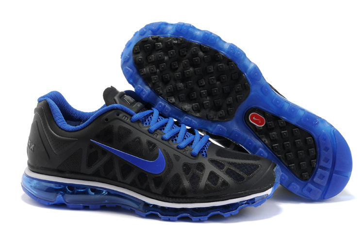 Men Air Max 2011 Black Dark Blue Shoes - Click Image to Close