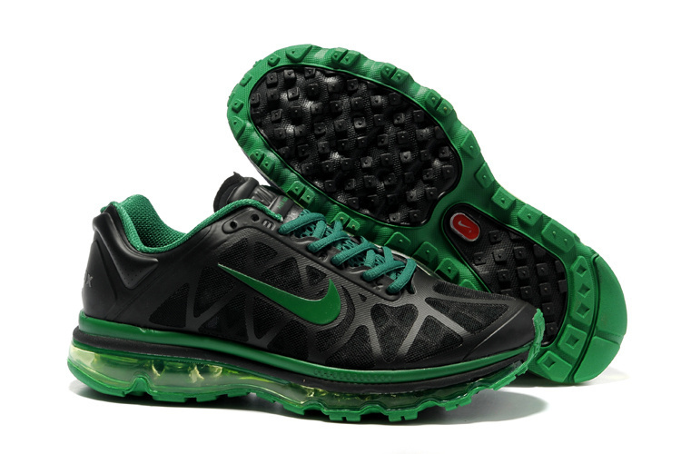 Men Air Max 2011 Black Green Shoes