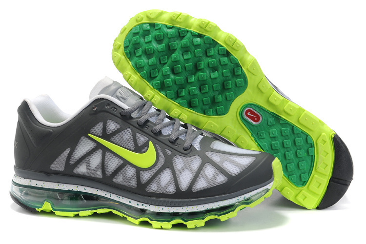 Men Air Max 2011 Black White Green Shoes