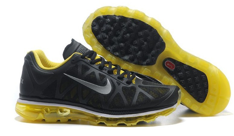 Men Air Max 2011 Black Yellow Grey Shoes - Click Image to Close