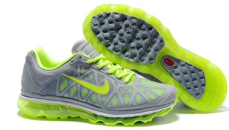 Men Air Max 2011 Grey Fluorescent Shoes - Click Image to Close